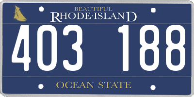 RI license plate 403188