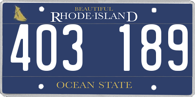 RI license plate 403189
