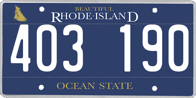 RI license plate 403190