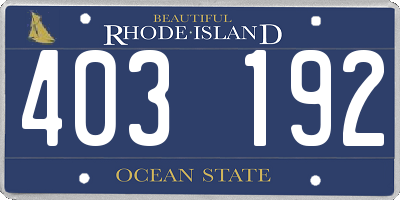 RI license plate 403192