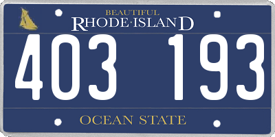RI license plate 403193