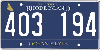 RI license plate 403194