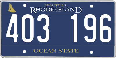 RI license plate 403196
