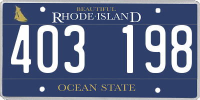 RI license plate 403198