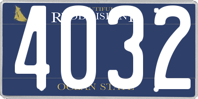 RI license plate 4032