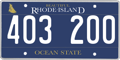 RI license plate 403200