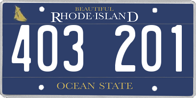 RI license plate 403201