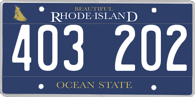 RI license plate 403202
