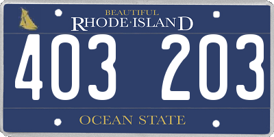 RI license plate 403203
