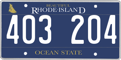 RI license plate 403204