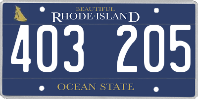 RI license plate 403205