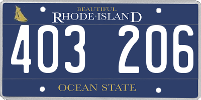 RI license plate 403206