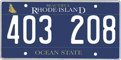RI license plate 403208