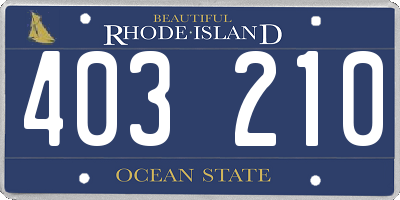 RI license plate 403210