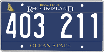 RI license plate 403211