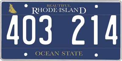 RI license plate 403214