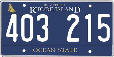 RI license plate 403215