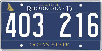 RI license plate 403216