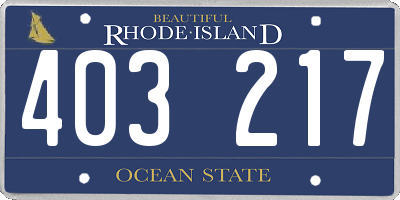 RI license plate 403217