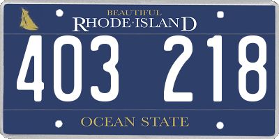 RI license plate 403218
