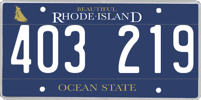 RI license plate 403219