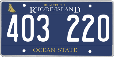 RI license plate 403220