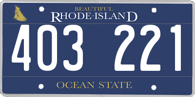 RI license plate 403221