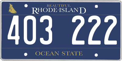 RI license plate 403222