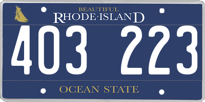 RI license plate 403223