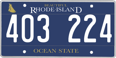 RI license plate 403224