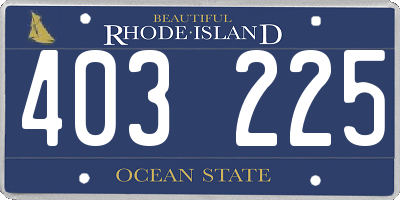 RI license plate 403225