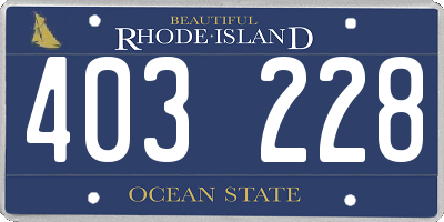 RI license plate 403228
