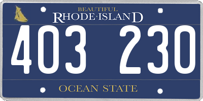 RI license plate 403230