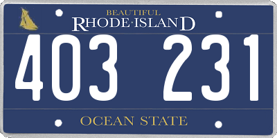 RI license plate 403231
