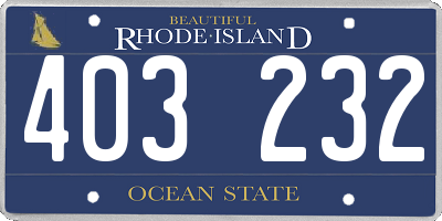 RI license plate 403232