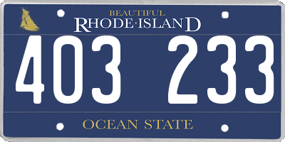 RI license plate 403233