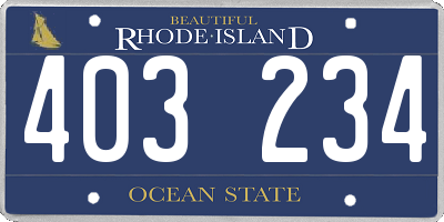 RI license plate 403234