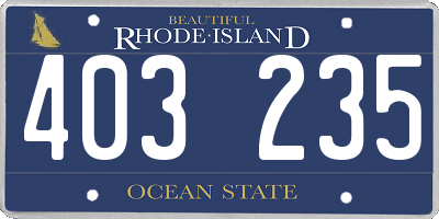 RI license plate 403235
