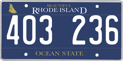 RI license plate 403236