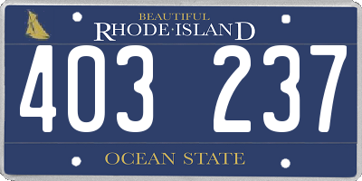 RI license plate 403237