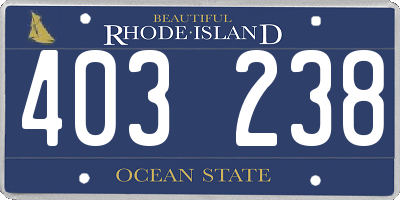 RI license plate 403238