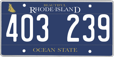 RI license plate 403239