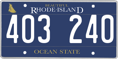 RI license plate 403240