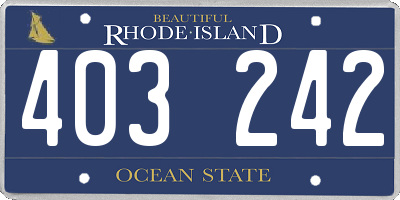 RI license plate 403242
