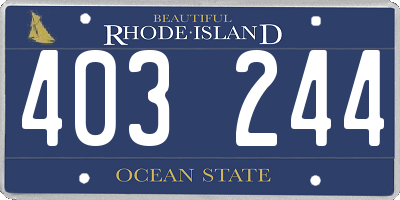 RI license plate 403244