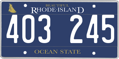RI license plate 403245