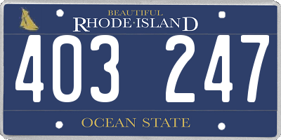RI license plate 403247