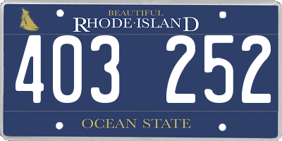 RI license plate 403252