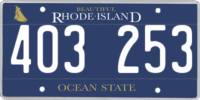 RI license plate 403253