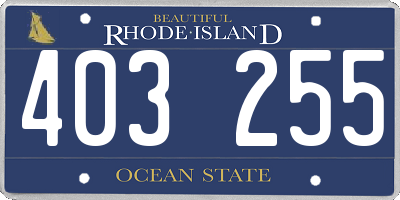 RI license plate 403255